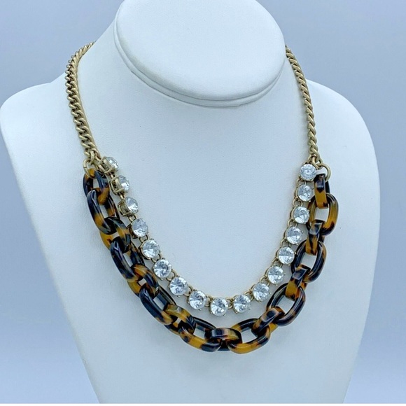 J. Crew Jewelry - J. Crew Tortoise and Gold Crystal Necklace NWT